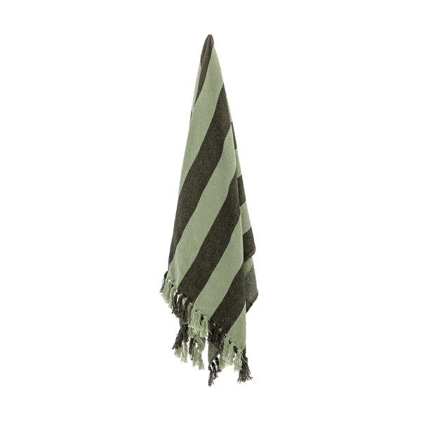 Coperta verde in cotone riciclato 130x160 cm Frello – Bloomingville-image-2
