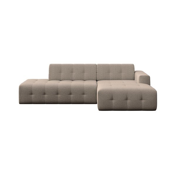 Divano angolare marrone chiaro (con penisola a destra e chaise lounge) Tuil – Rodier