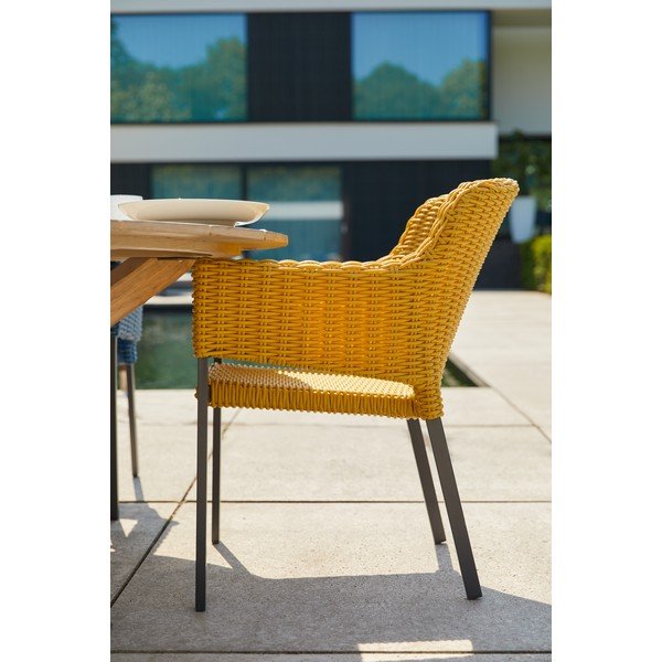 Sedie da giardino in rattan artificiale in colore naturale Cairo - Hartman-image-1