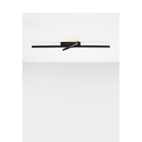 Plafoniera LED nera opaca in alluminio con intensità regolabile 50x100 cm Akro – Nova Luce-image-3