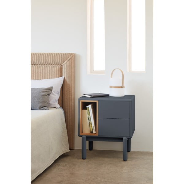 Comodino grigio scuro Corvo - Teulat-image-1