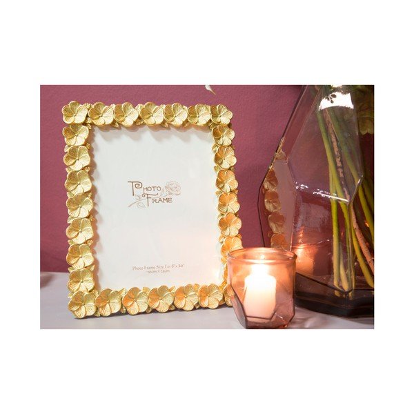 Portafoto giallo in cornice di resina Flower Glam, 20 x 25 cm - Mauro Ferretti-image-2