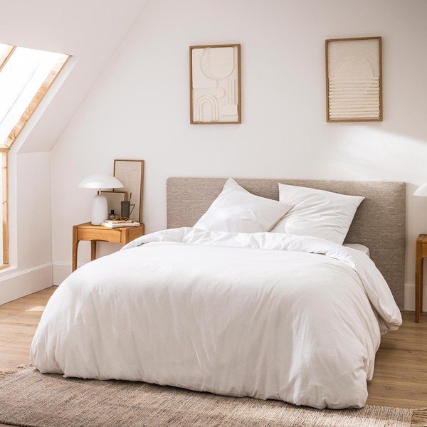 Set copripiumino e federa bianco in cotone per letto matrimoniale/per letto esteso 3 pezzi 240x220 cm Meline – douceur d'intérieur