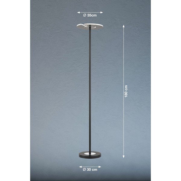Lampada da terra a LED nera dimmerabile  con paralume in vetro (altezza 180 cm) Dent - Fischer & Honsel-image-2