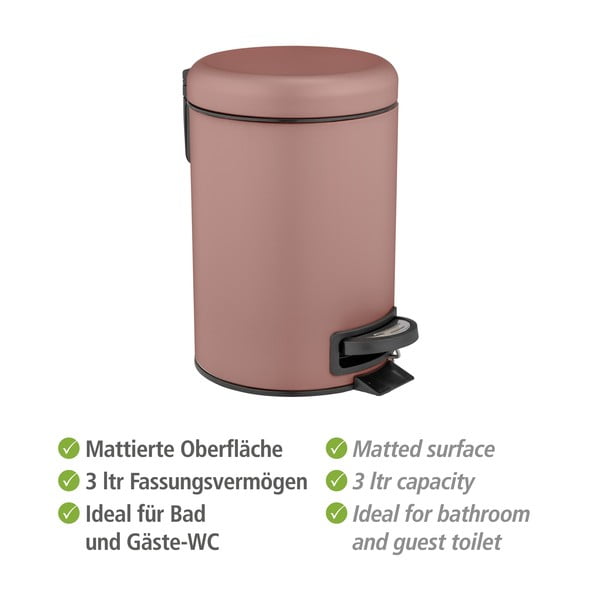 Cestino in acciaio a pedale 3 l Leman - Wenko-image-4