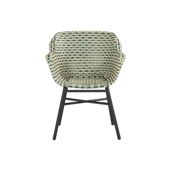 Sedia da esterno verde in rattan artificiale Delphine – Hartman-image-2