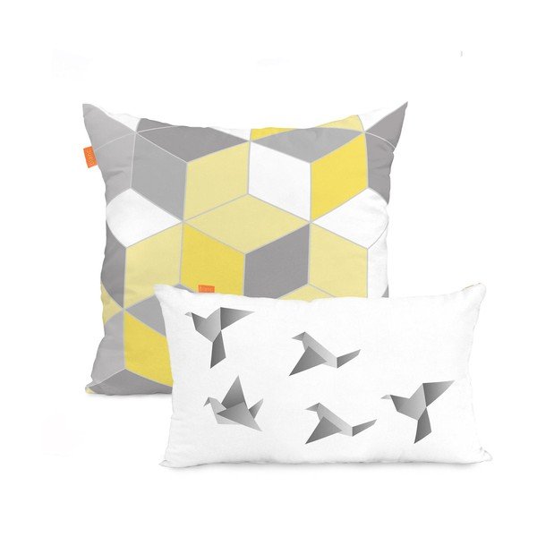 Set di 2 federe in cotone Simmetria - Blanc