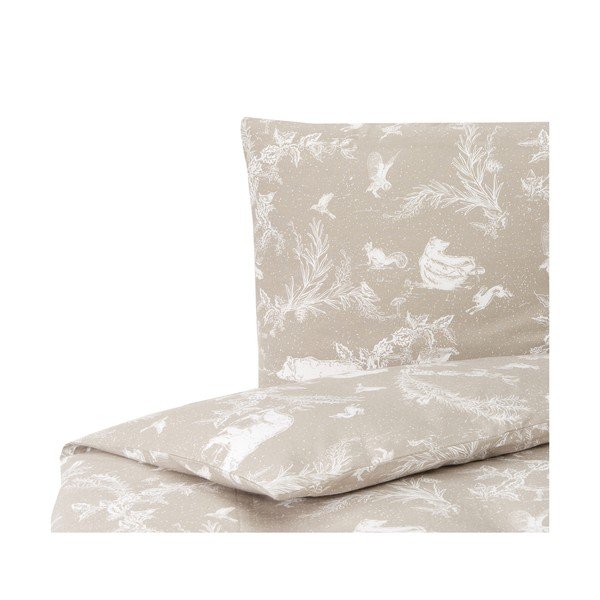 Biancheria da letto in flanella beige per letto singolo , 135 x 200 cm Animal Toile - Westwing Collection-image-2