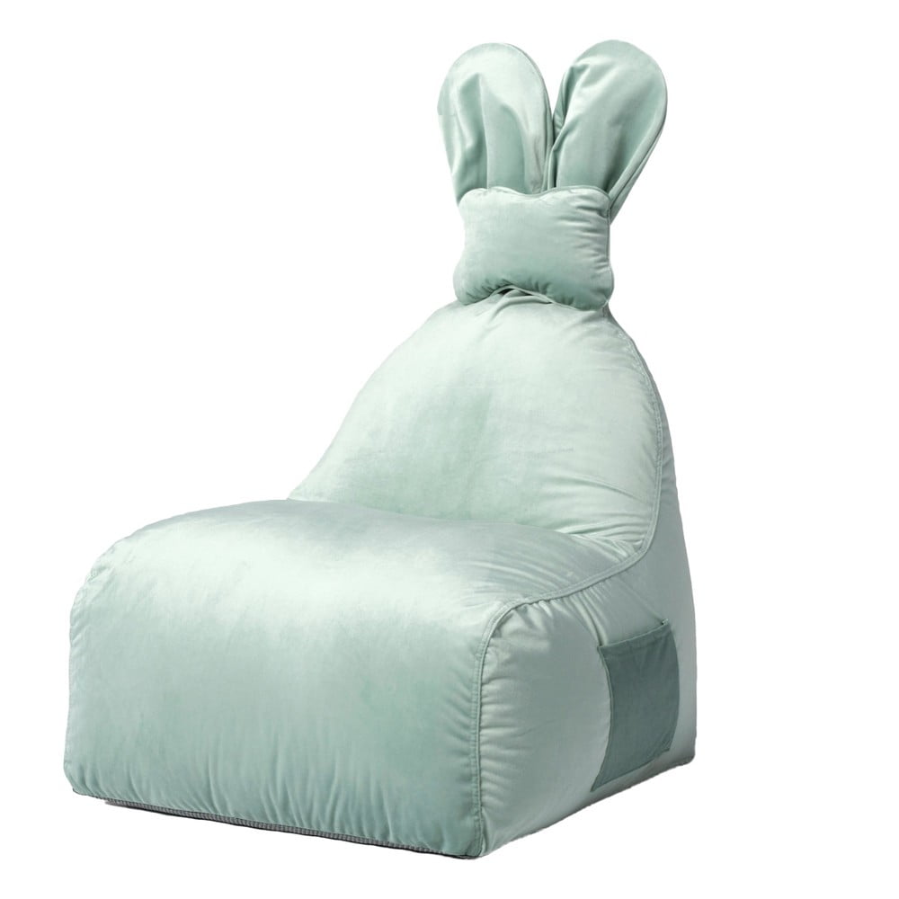 Pouf a sacco per bambini color menta Funny Bunny – The Brooklyn Kids | Pouf a sacco per bambini