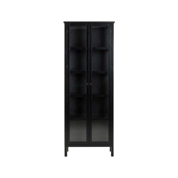 Černá vitrína Actona Eton, výška 210 cm