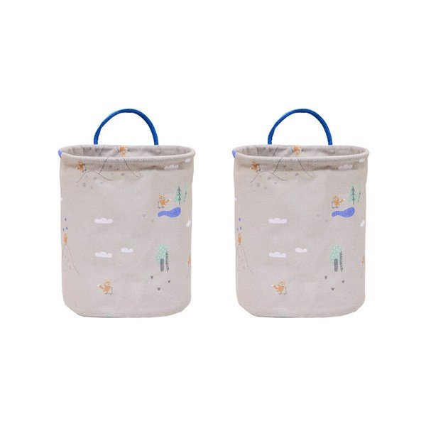 Ceste per giochi in set da bambini beige in tessuto 2 pz ø 18x22 cm Foxy – OYOY Mini