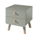 Comodino per bambini verde oliva in legno di pino Billy - Vipack