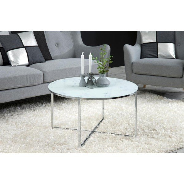 Tavolino rotondo bianco ø 80 cm Alisma - Actona-image-1