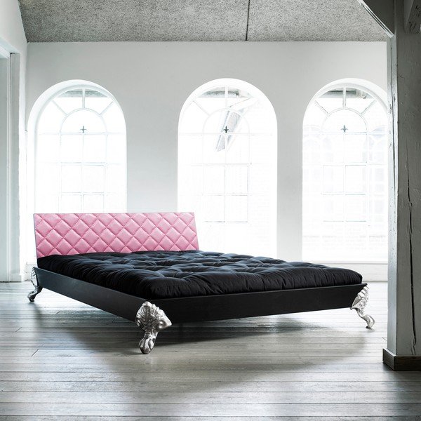 Postel Karup Eagle Black/Pink, 140x200 cm