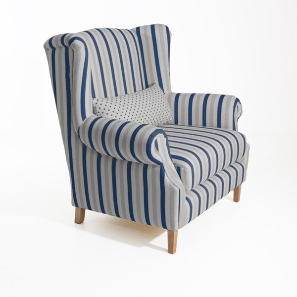 Poltrona a righe blu Harvey - Max Winzer-image-4