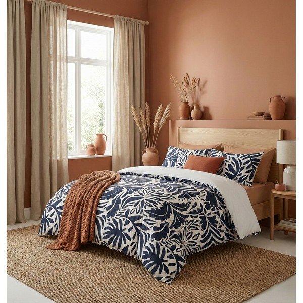 Set copripiumino e federa blu scuro per letto singolo 200x140 cm – Mijolnir