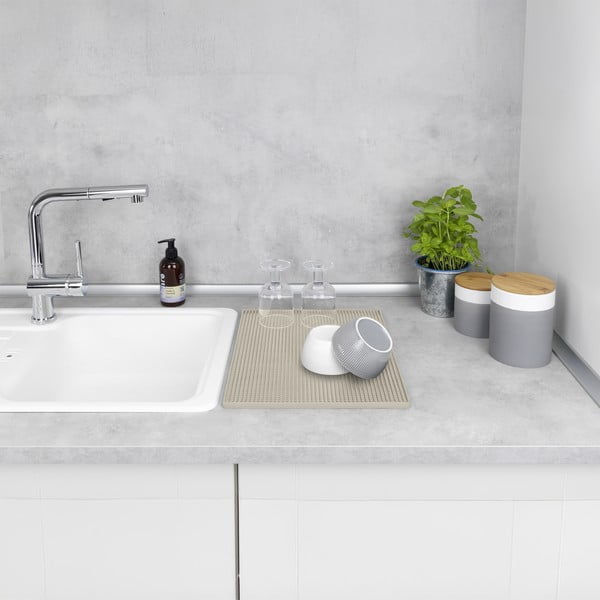 Tappetino scolapiatti beige in gomma 40x30 cm Maxi – Wenko-image-1