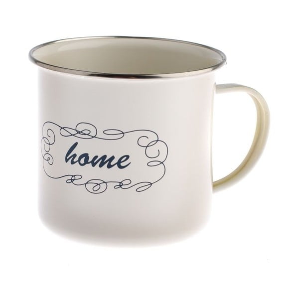 Bílý plechový hrnek Dakls Travel, 500 ml