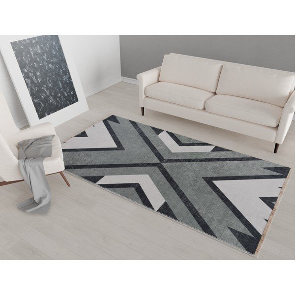 Tappeto lavabile grigio 180x120 cm - Vitaus-image-1
