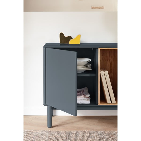 Cassettiera bassa grigio scuro 137x76 cm Corvo - Teulat-image-1