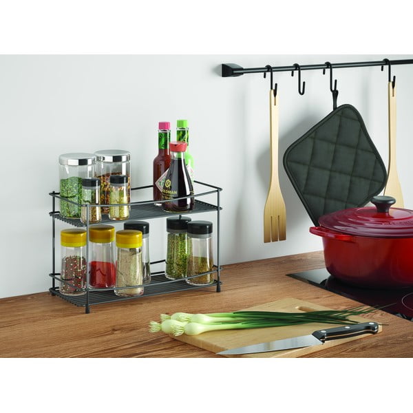 Portaspezie Lava nero a due livelli - Metaltex-image-1