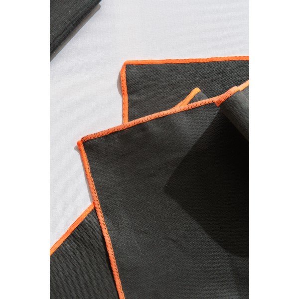 Tovaglioli in lino in set da 4 Contrast Edge - Really Nice Things-image-1