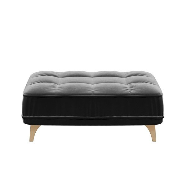 Pouf in velluto grigio scuro Devichy Chloe - devichy-image-2