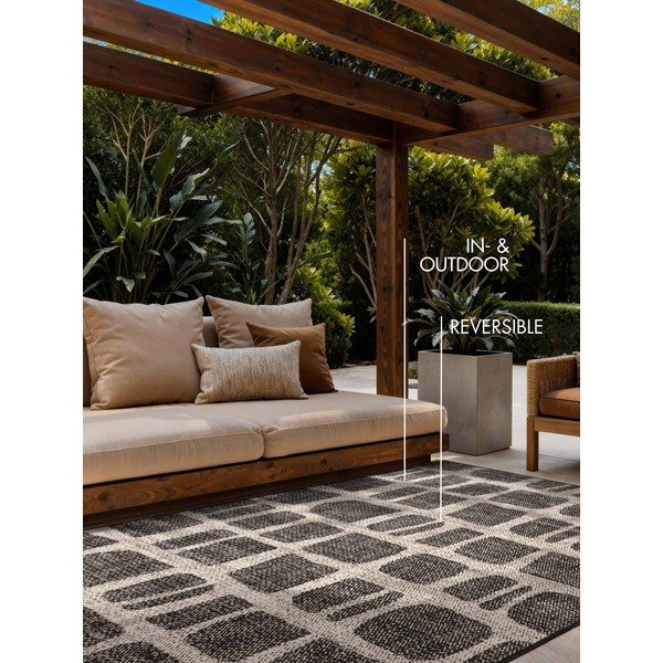 Tappeto da interno/esterno nero/color crema 200x300 cm Haringey Ruskin – Ted Baker-image-3
