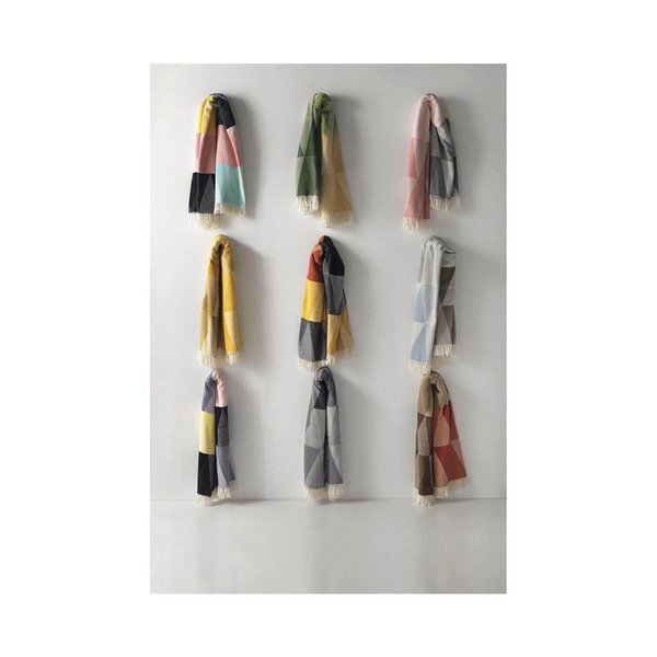 Plaid rosa e grigio con contenuto di cotone , 140 x 180 cm Pisa - Euromant-image-2