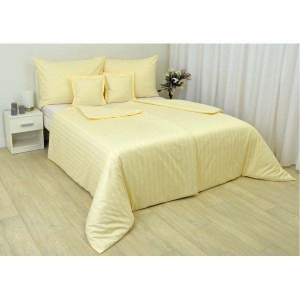 Biancheria da letto damascata giallo chiaro per letto singolo 140x200 cm Damask - Unknown