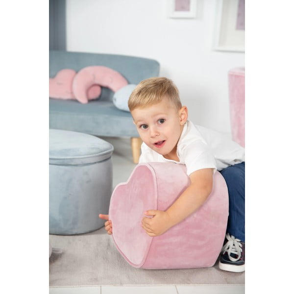 Pouf per bambini in velluto rosa chiaro Lil Sofa - Roba-image-1