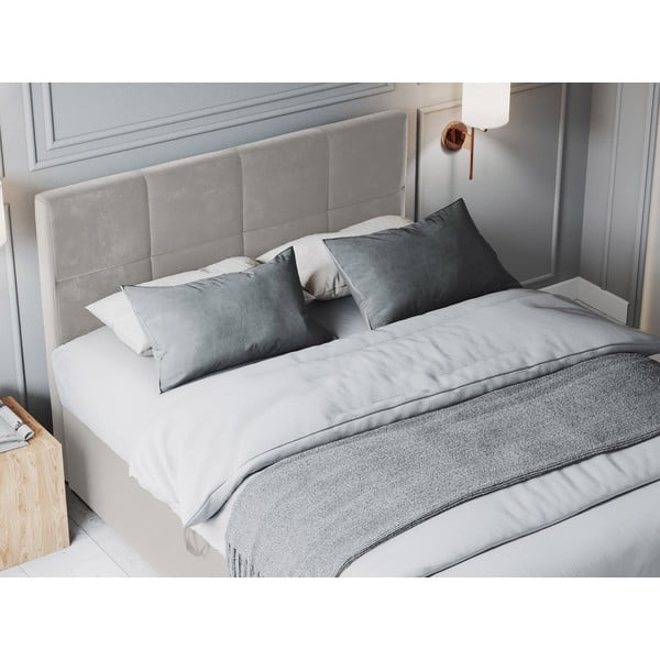 Letto boxspring beige con contenitore 160x200 cm Mimicry - Mazzini Beds-image-1