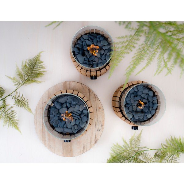 Lampada a gas in teak Cosi Scoop Timber, altezza 30 cm - COSI-image-2