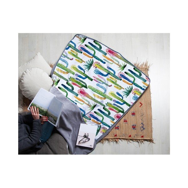 Coperta reversibile in microfibra Cactus, 130 x 170 cm Watercolor Cactus - Surdic-image-2