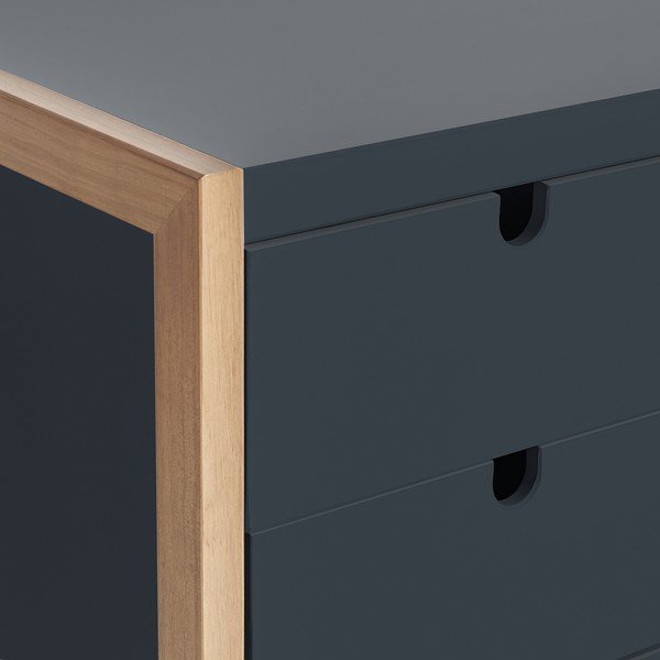 Cassettiera grigio antracite con 3 cassetti Quadrato, 90 x 75 cm - Marckeric-image-1