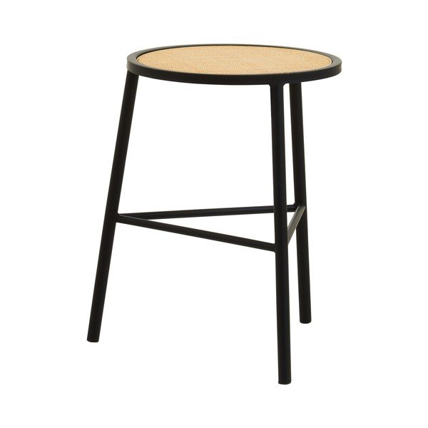Sgabello nero/di colore naturale in rattan Depok – Premier Housewares