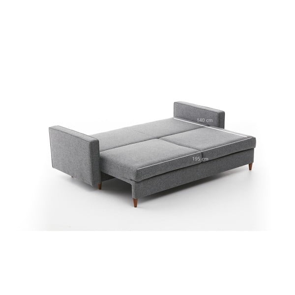 Divano letto grigio scuro 210 cm Eva - Balcab Home-image-3