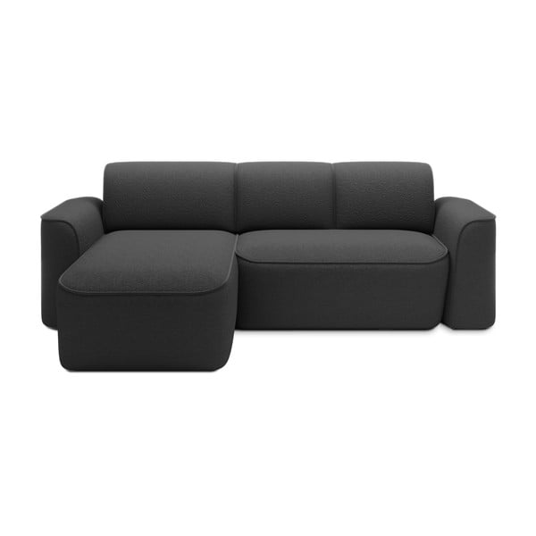 Divano angolare color antracite (con penisola a sinistra/con chaise lounge) e rivestimento in bouclé Ume – ELTAP