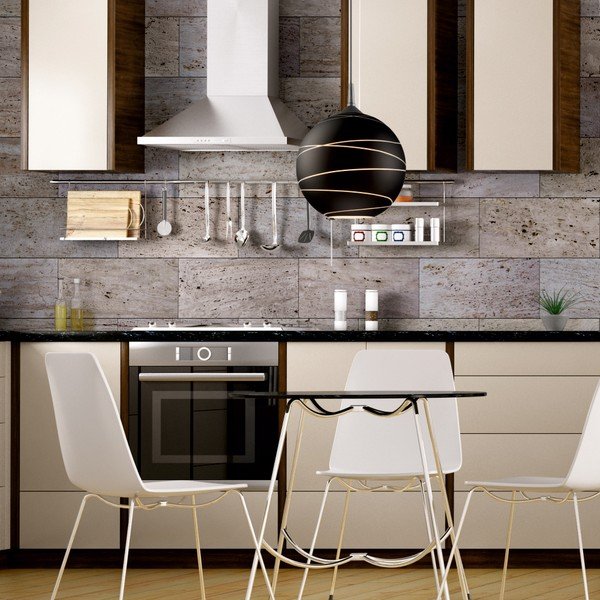 Apparecchio a sospensione rotondo nero Linee - LAMKUR-image-1