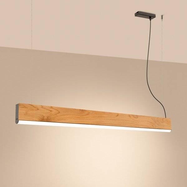 Lampadario LED di colore naturale in legno massiccio LYKKE – Thoro-image-1