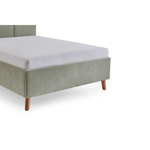 Letto matrimoniale imbottito verde chiaro con rete inclusa 140x200 cm Piano – Meise Möbel-image-3