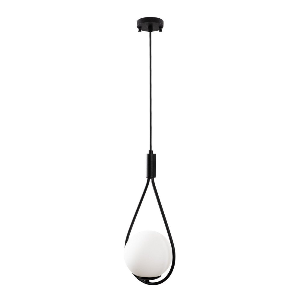 Lampadario nero con paralume in vetro Sessiz – Opviq lights | Lampadari