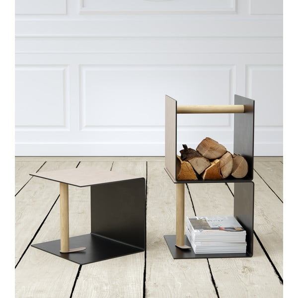 Scatola decorativa nera/grigia in metallo/in eco pelle 32x38x31 cm Bull – LIND DNA-image-1