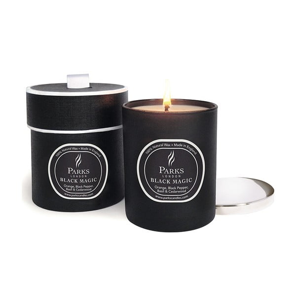 Candela Magic profumata all'arancia, al pepe nero e al cedro, 45 ore di combustione - Parks Candles London