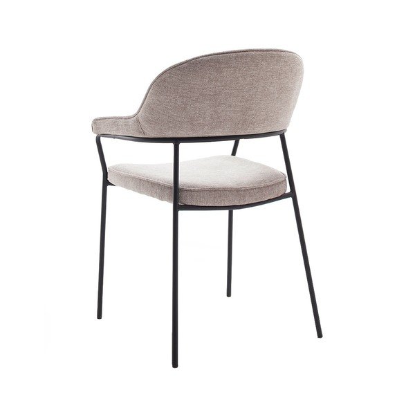 Sedia da pranzo beige con braccioli Kindersley – Unique Furniture-image-3
