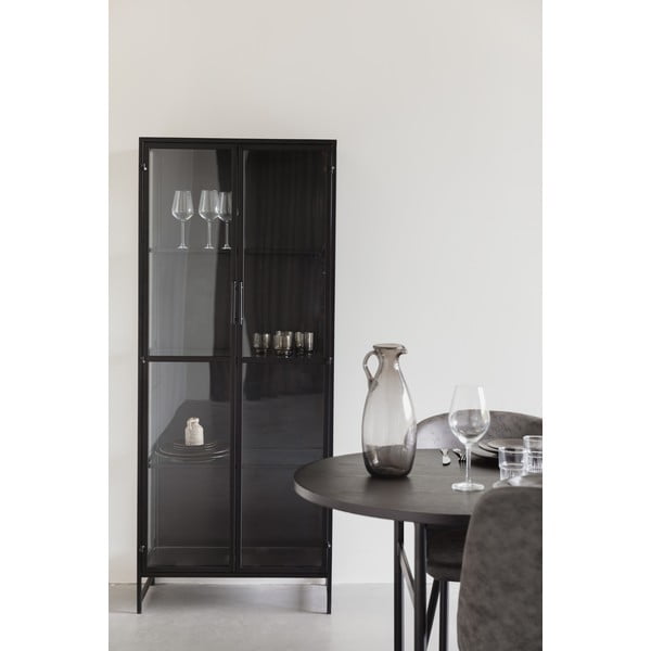 Vetrina nera in metallo 70x170x35 cm Rob – White Label-image-1