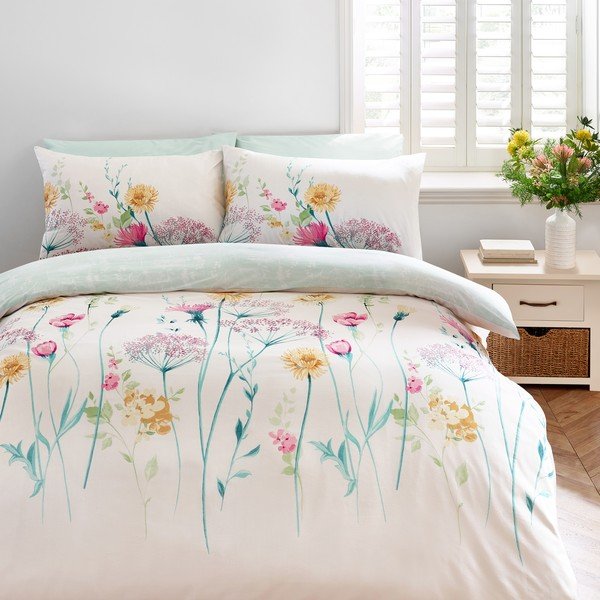 Set copripiumino e federa per letto matrimoniale 3 pezzi 200x200 cm Meadowsweet Floral – Catherine Lansfield-image-2