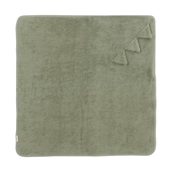 Asciugamano per neonato in cotone verde con cappuccio 75x75 cm Dinosaur - Kindsgut-image-1