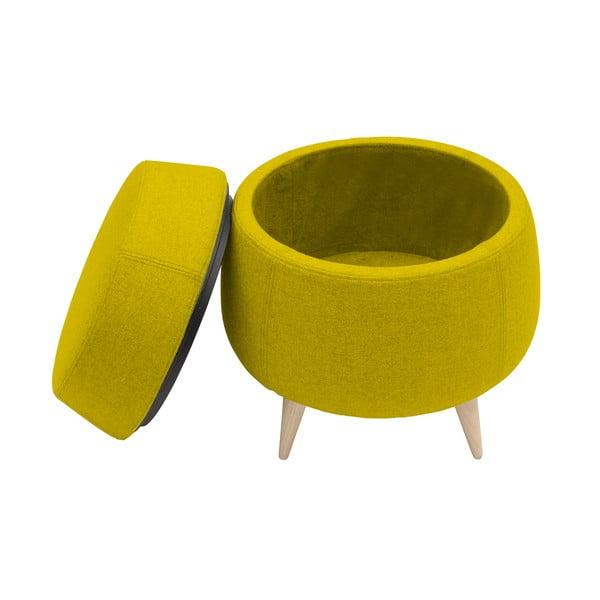 Pouf giallo con contenitore Pod - Softline