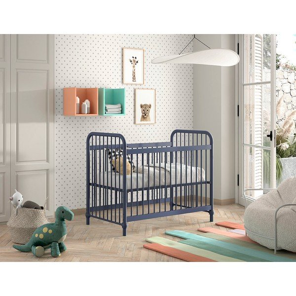 Lettino in metallo blu 60x120 cm BRONXX - Vipack-image-3